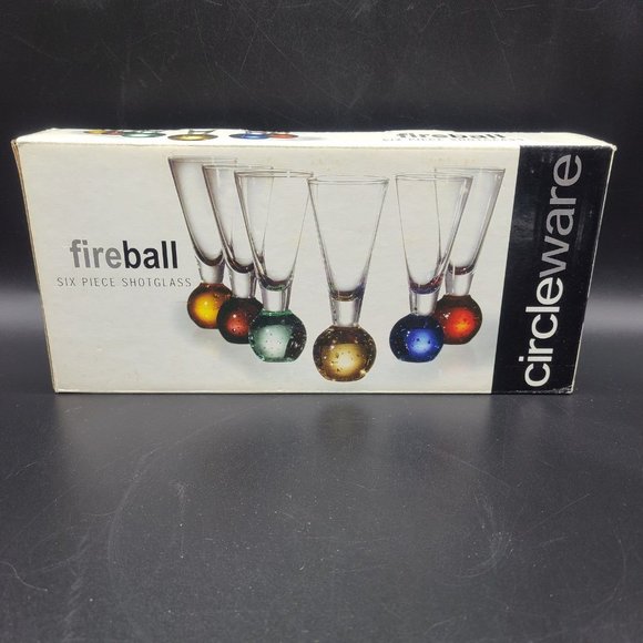 Circleware Dining 6 Glass Fireball Shot Glass Rainbow Bubble